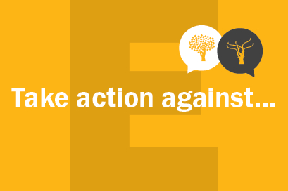 picture that reads take action against